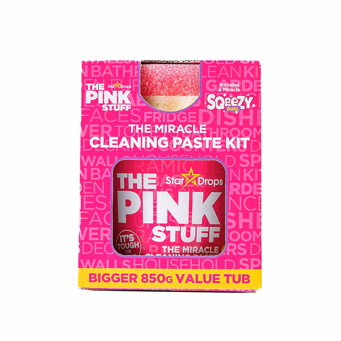Pack of 2 The Pink Stuff Miracle Cleaning Kit Paste with Dual-Sided Sponge and Scrubber