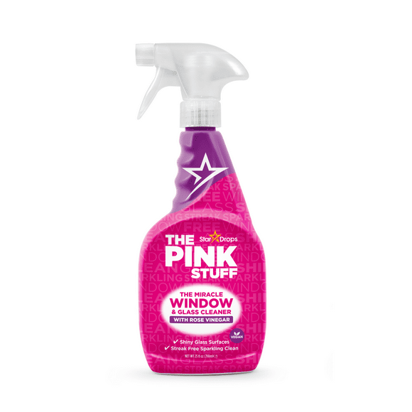 The Pink Stuff, Miracle Window and Glass Cleaner Spray, Rose Vinegar, 25.36 Fluid Ounce