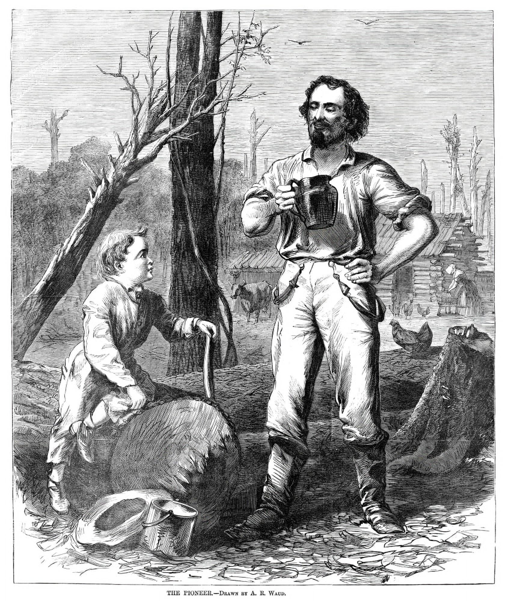 The Pioneer, 1868. /N'The Pioneer.' Wood Engraving After A Drawing By ...