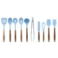 thumbnail image 1 of The Pioneer Woman 10-Piece Silicone and Acacia Wood Handle Cooking Utensils Set, Blue, 1 of 14