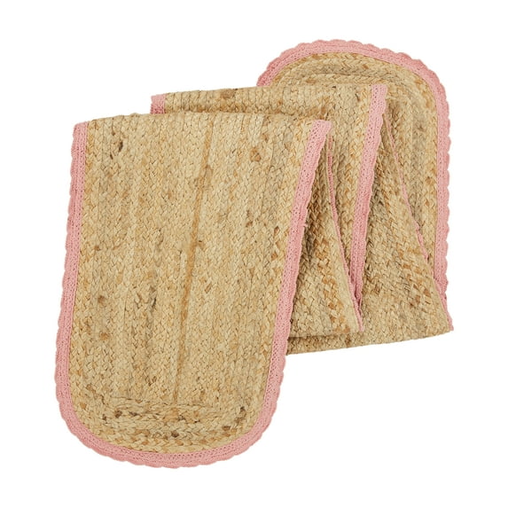 The Pioneer Woman 100% Jute Crochet Table Runner, Natural & Coral, 14"W x 90"L