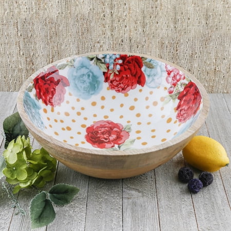 The Pioneer Woman 11.5" Blossom Jubilee Wood Serving Bowl