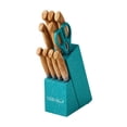 thumbnail image 1 of The Pioneer Woman 11-Piece Stainless Steel Knife Block Set, Teal Speckle, 1 of 5