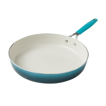 The Pioneer Woman 12-Inch Ceramic Fry Pan, Ombre Teal