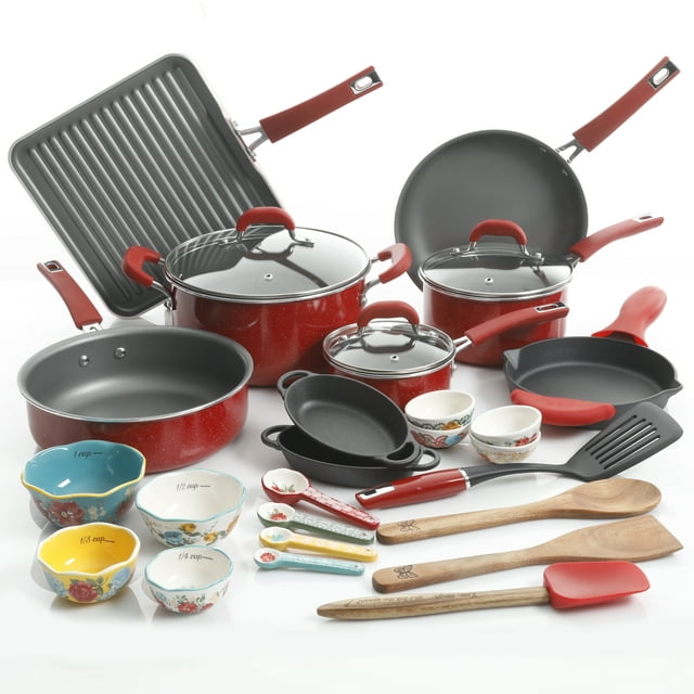 The Pioneer Woman 121223.30R 30pc Cookware Set - Red