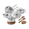 The Pioneer Woman 14-Piece Stainless Steel Cookware Set, Cooking Pots and Pans Set with Kitchen Utensils