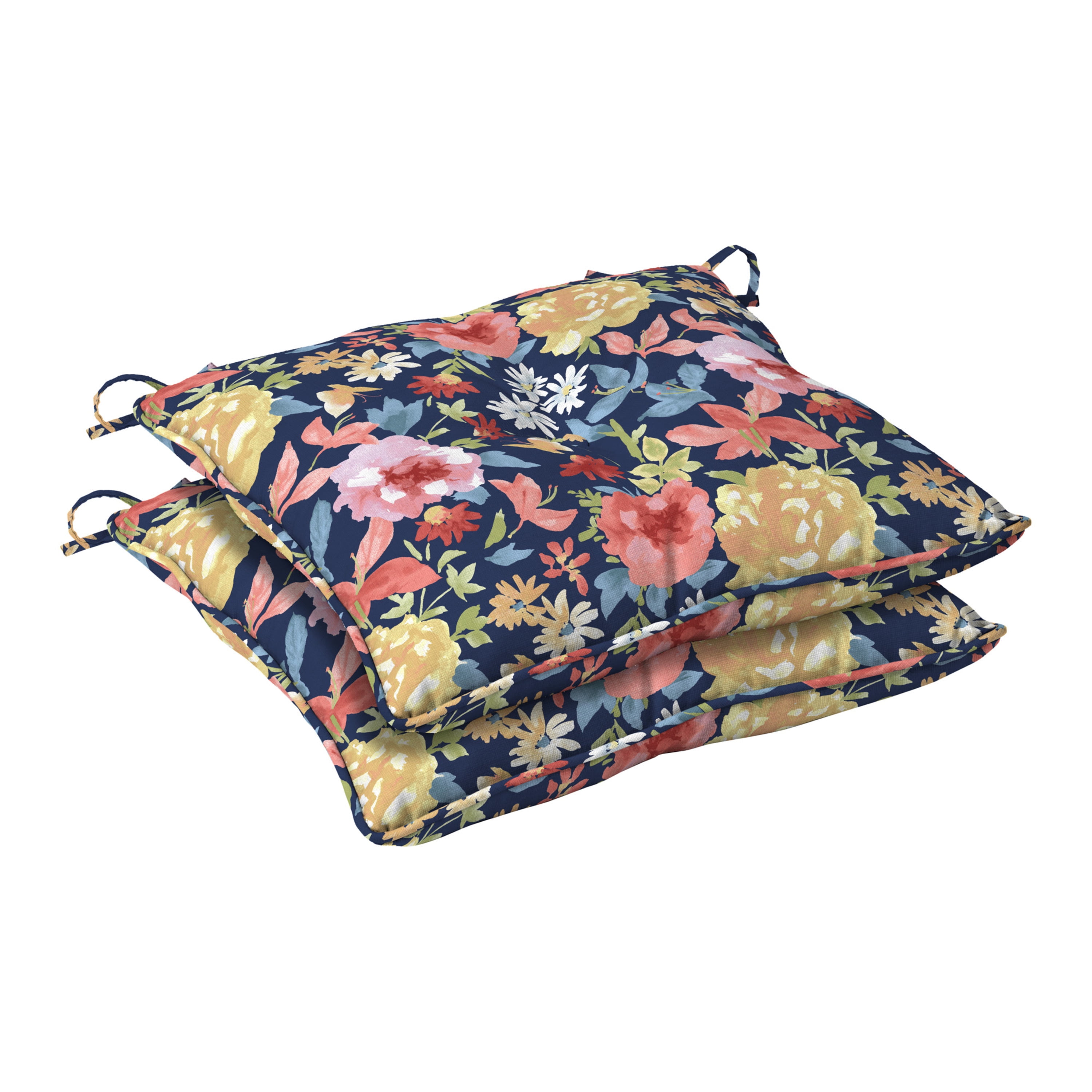 Free Shipping The Pioneer Woman 18 x 19 Multi color Sweet Rose Outdoor Seat Pad 2 Pack Walmart