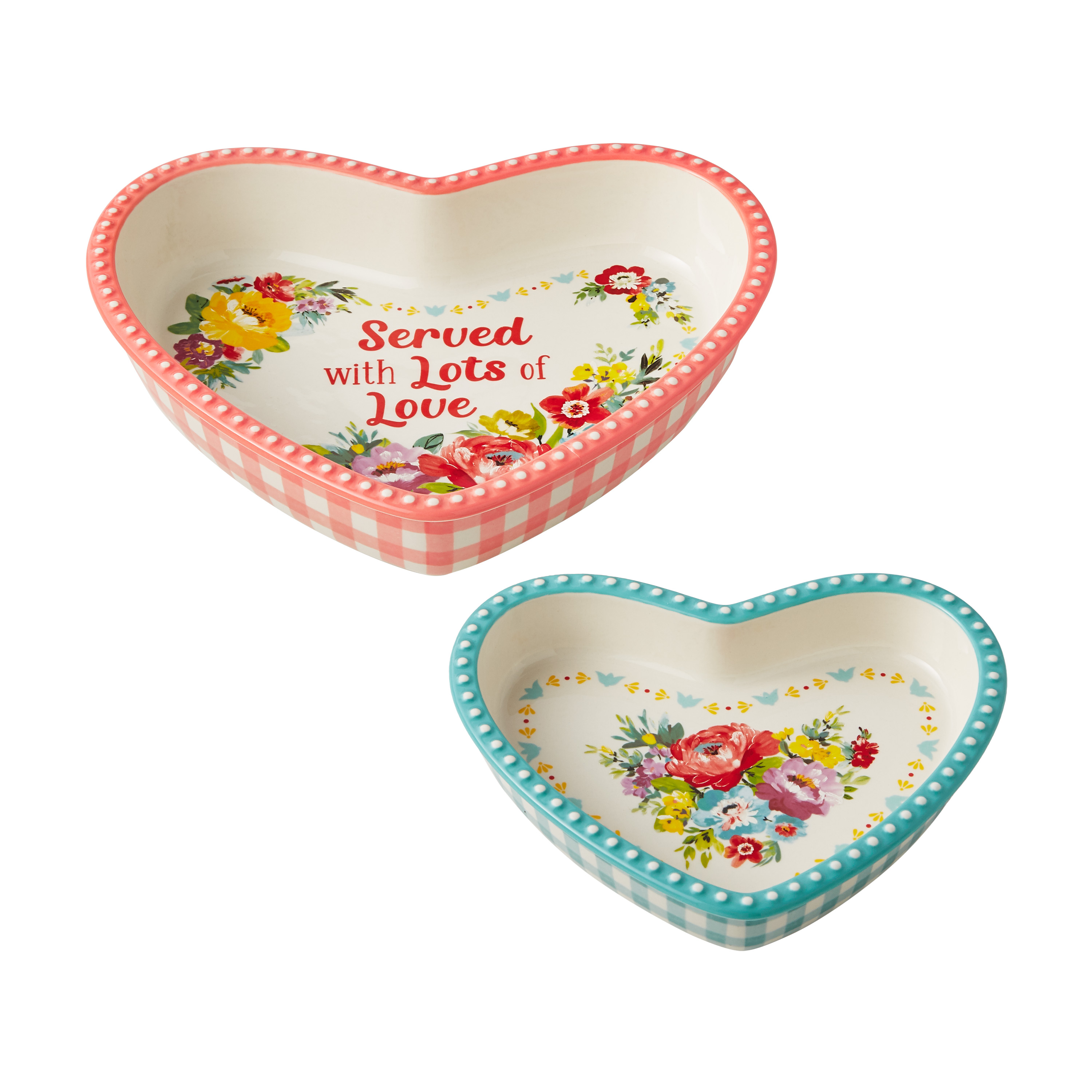 The Pioneer Woman 2-Piece Heart Shaped Ceramic Dish - image 1 of 5