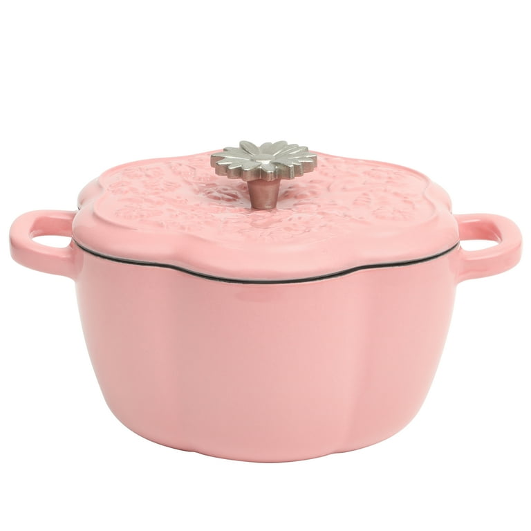 The Pioneer Woman 2 Quart Enamel Cast Iron Dutch Oven Pink with