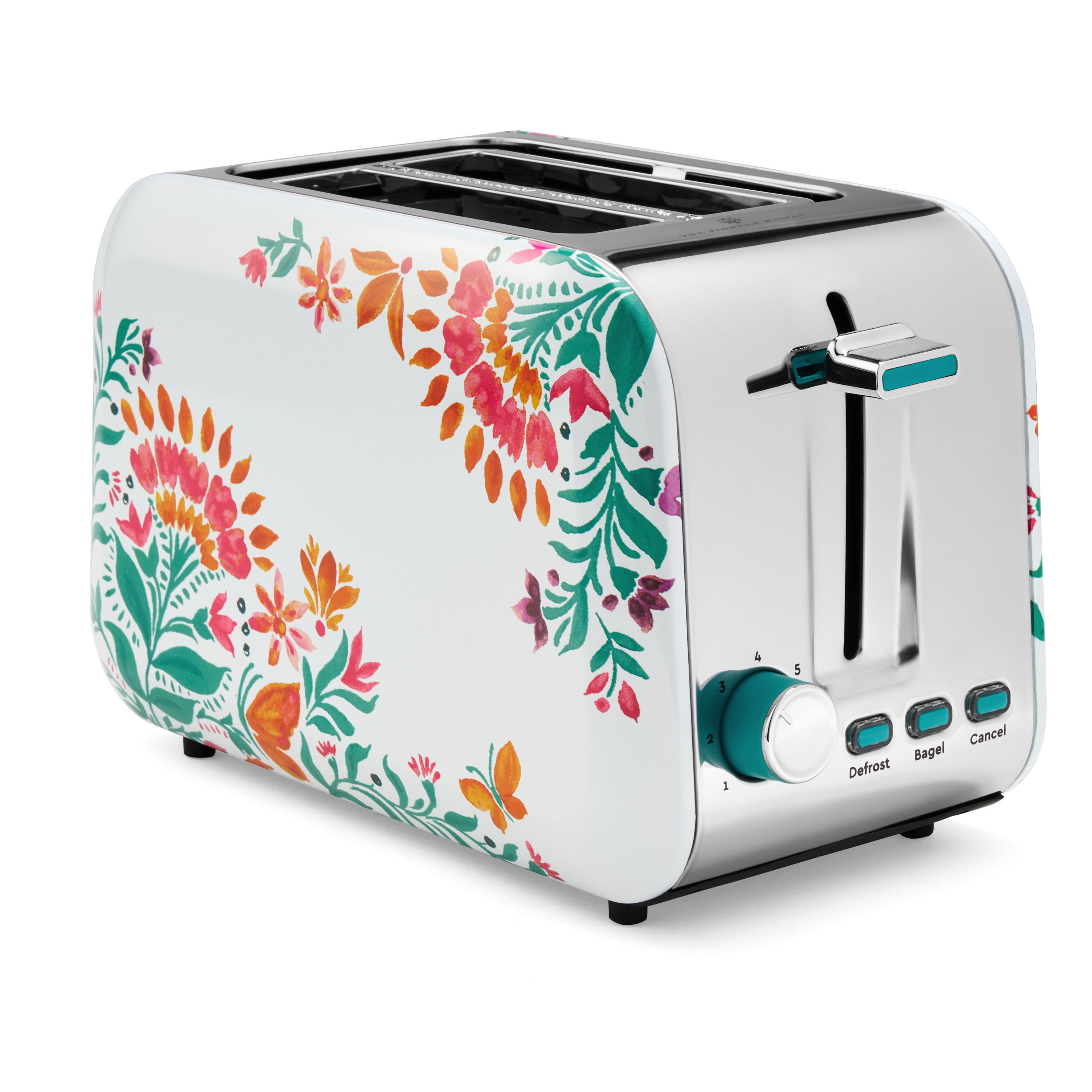The Pioneer Woman 2-Slice Toaster, Folk Geo Print with Removable Tray