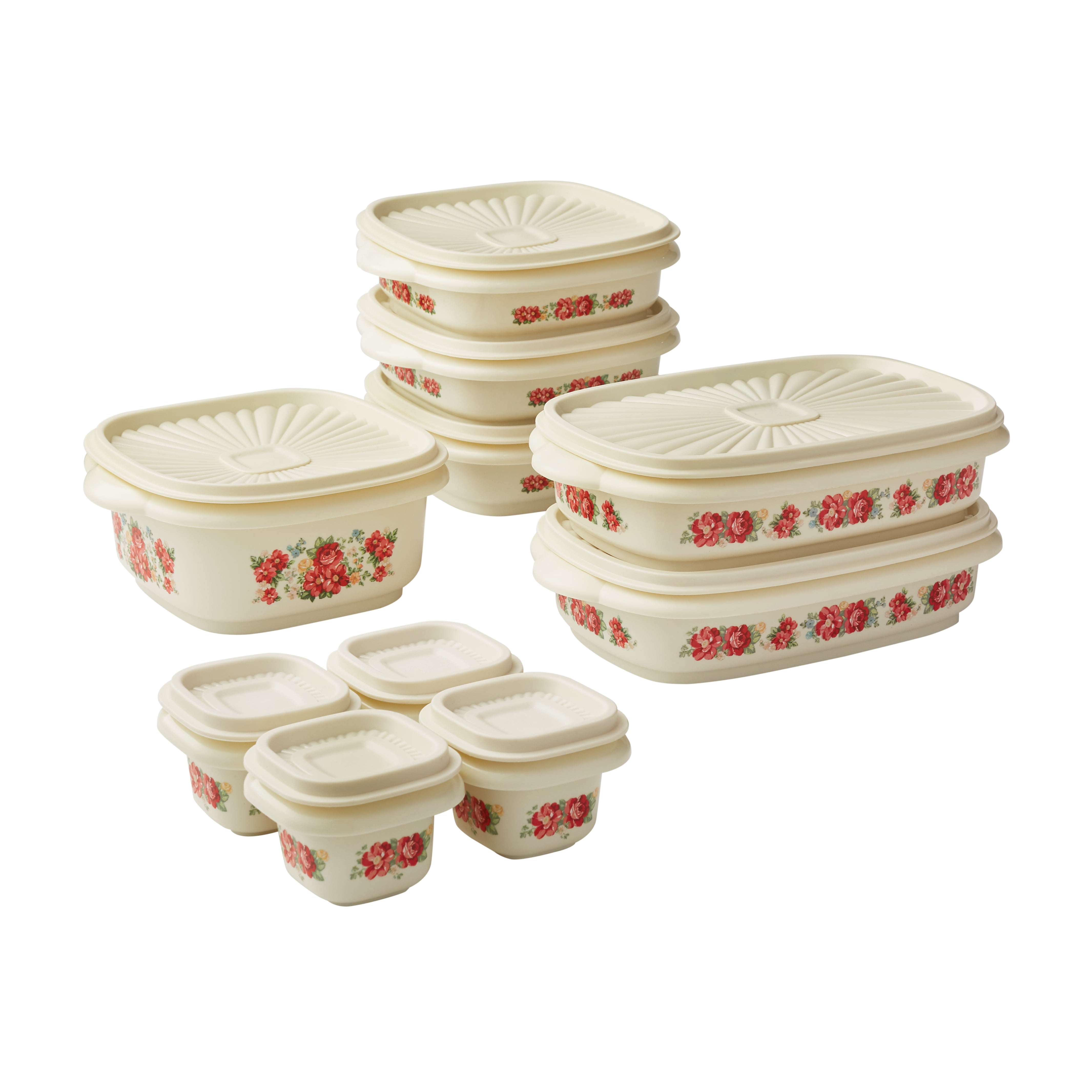 Mainstays 3 Assorted 70 piece Rectangular Meal Prep Food Containers Set, 35  Pack