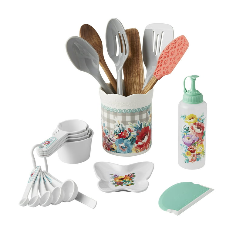 The Pioneer Woman 20-Piece Gadget Set, Vintage Floral bundle with The Pioneer  Woman 5-Piece Measuring Set – All For U