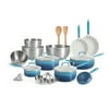 The Pioneer Woman 25-Piece Ceramic Nonstick Aluminum Cookware Set, Ombre