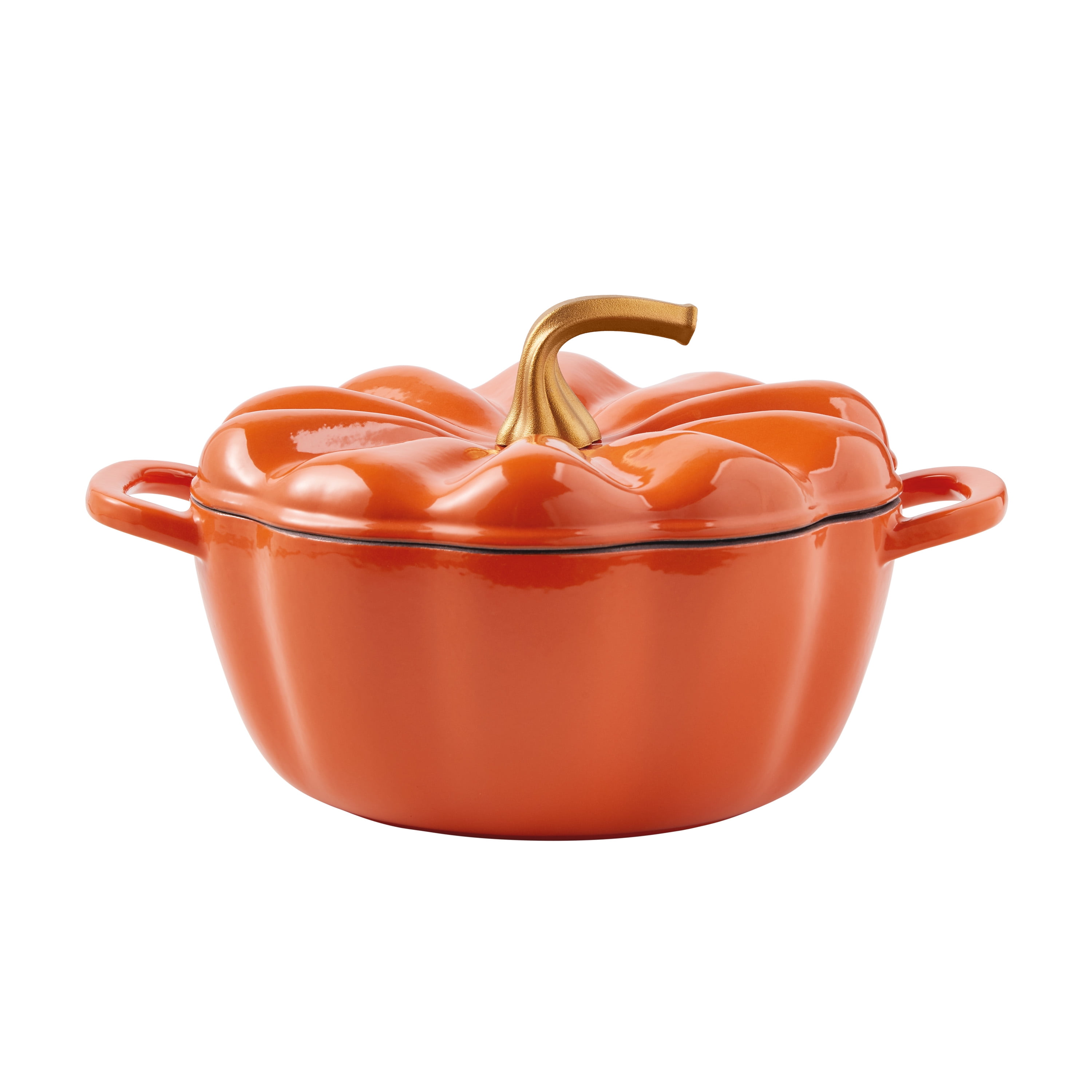 Dutch Oven; pumpkin, cast iron, orange enamel, matching lid