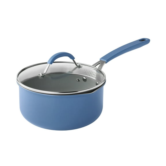 The Pioneer Woman Ceramic Nonstick Aluminum 3-Quart Sauce Pan, Blue