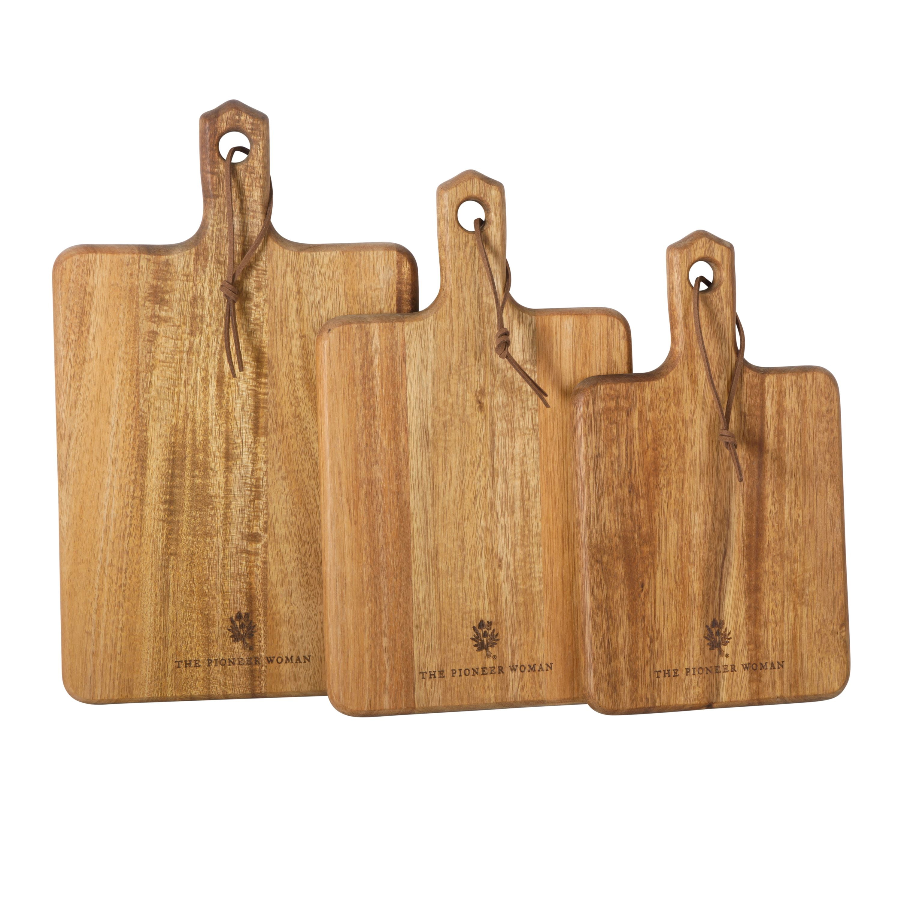 The Pioneer Woman 3-Piece Acacia Wood French Cutting Boards - Walmart.com