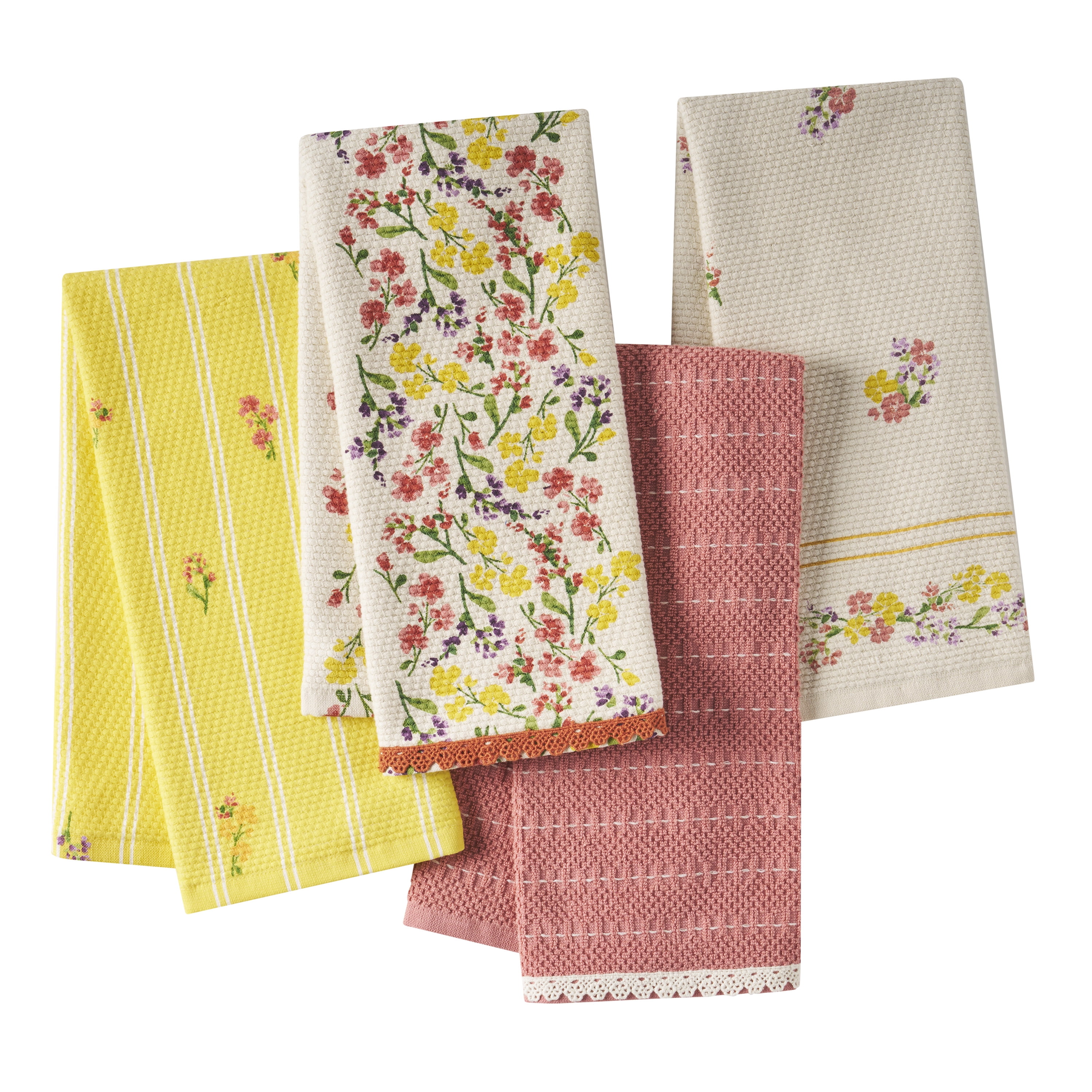 The Pioneer Woman Wildflower Woven Kitchen Towels, Multicolor, 18" x 28", Set of 4 - Walmart.com