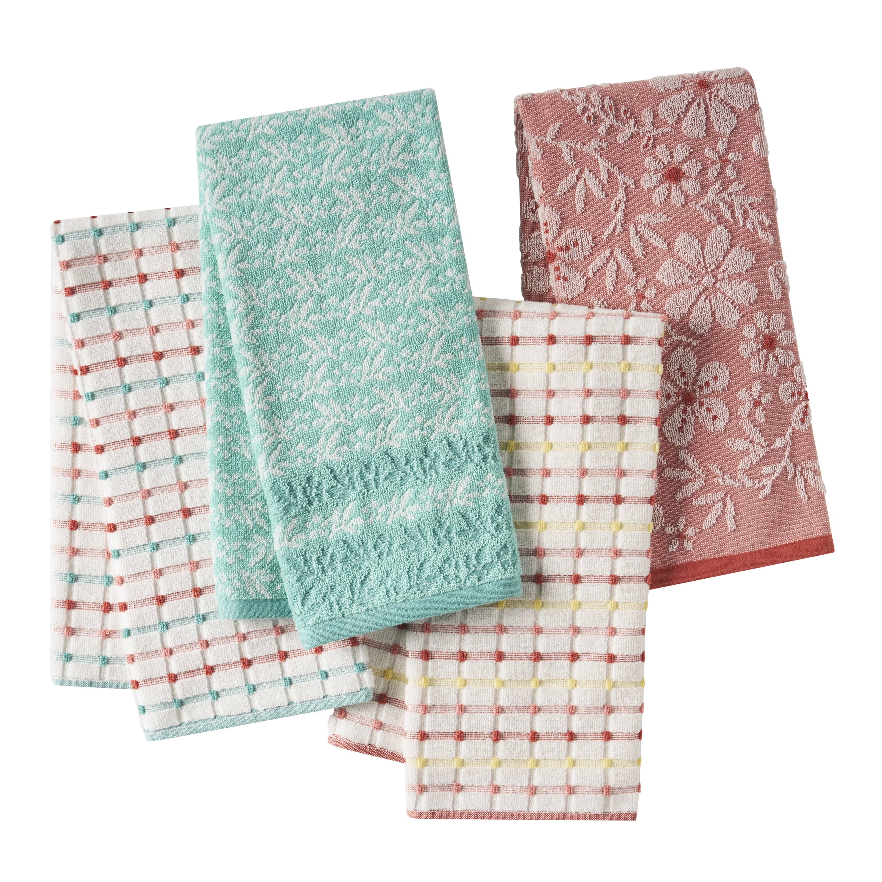 The Pioneer Woman Floral Dot Woven Kitchen Towels, Multicolor, 18" x 28", Set of 4 - Walmart.com