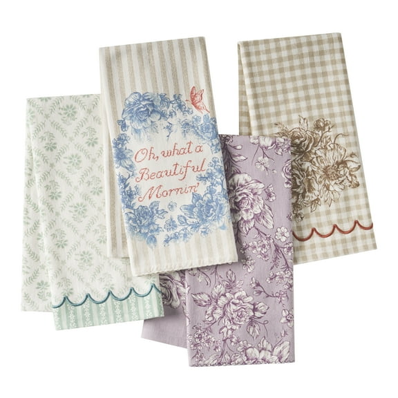 The Pioneer Woman Agatha Woven Kitchen Towels, Multicolor, 18" x 28", Set of 4