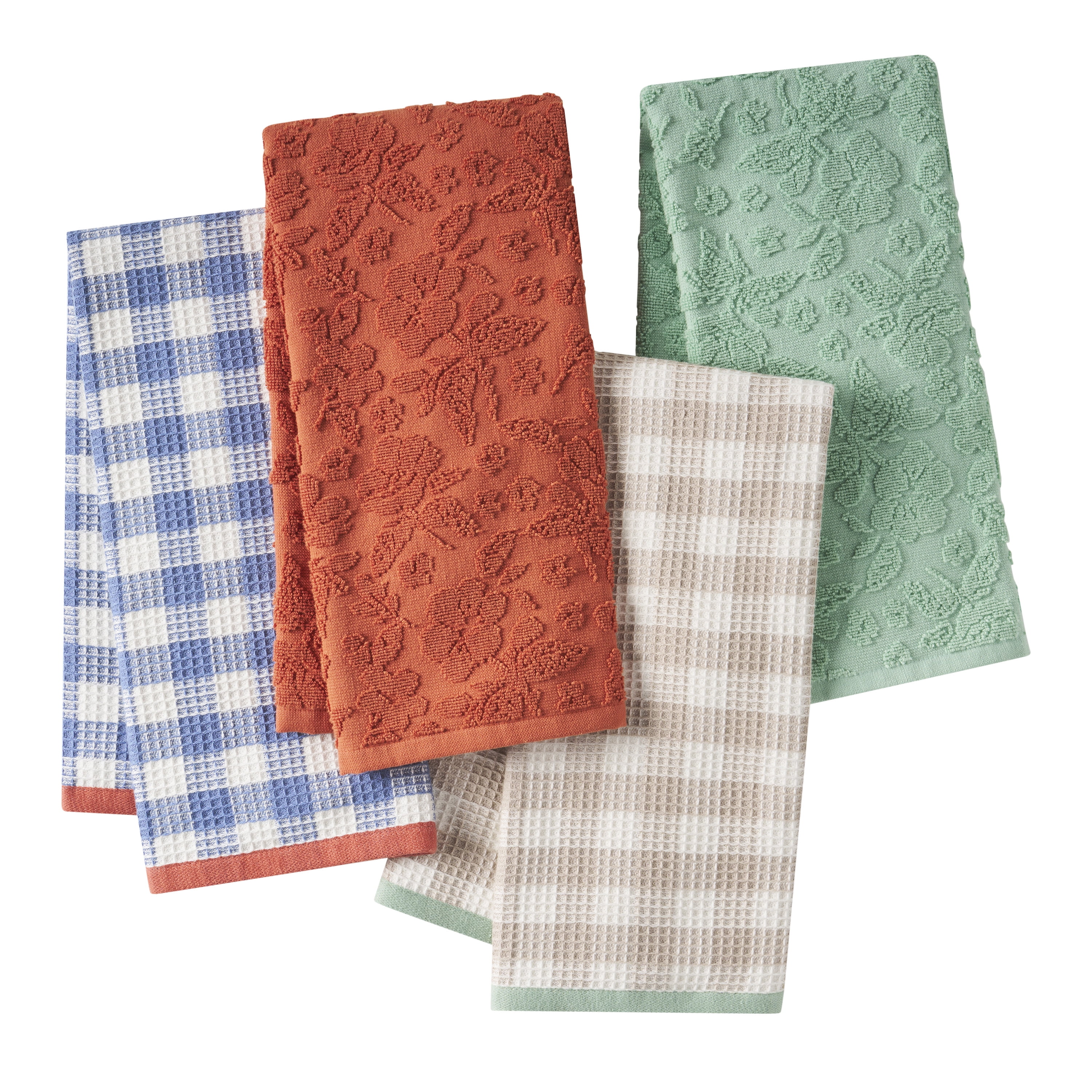 The Pioneer Woman Gingham Woven Kitchen Towels, Multicolor, 18" x 28", Set of 4