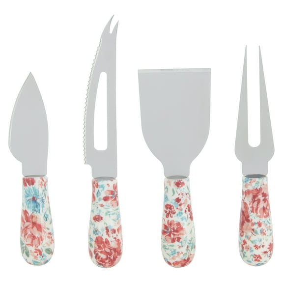 The Pioneer Woman 4-Piece Stainless Steel Cheese Knife Serving Set, Gorgeous Garden