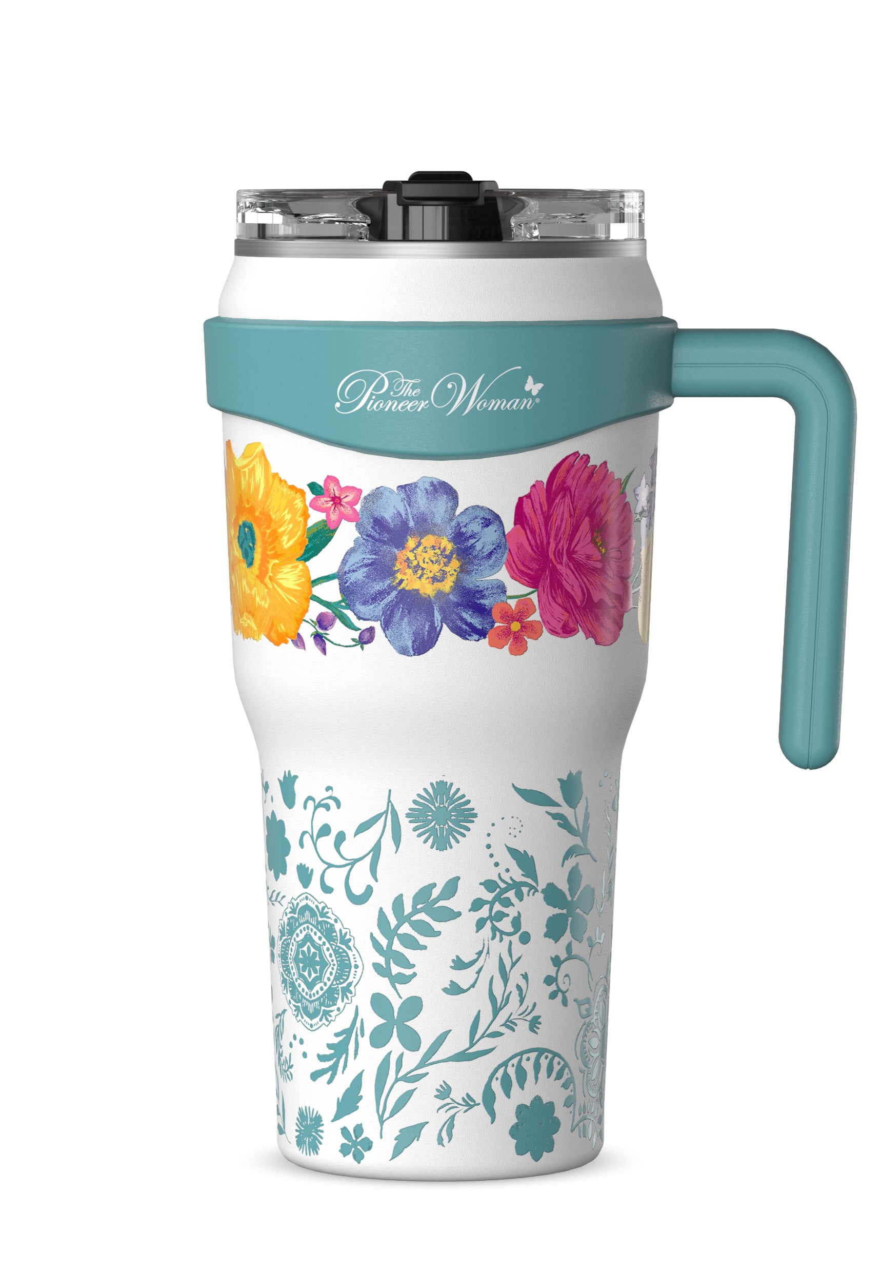 40 OZ TUMBLER - BEYOND BLOOMS BLUE GREEN main image 1