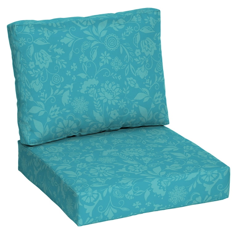 The Pioneer Woman 42 x 24 Mazie Teal Deep Seat Outdoor Seating Cushions 2 Pieces Walmart