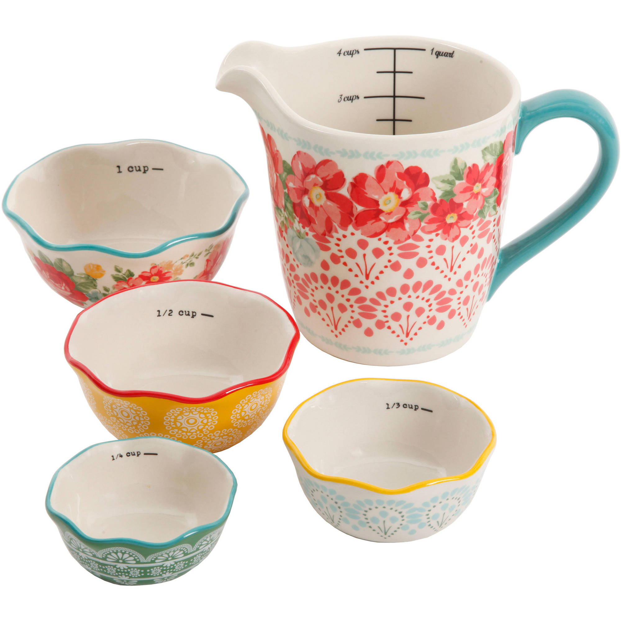 The Pioneer Woman 5-Piece Prep Set, Measuring Bowls & Cup - image 1 of 9