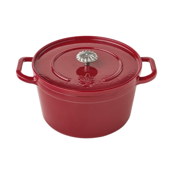 The Pioneer Woman 5-Quart Enameled Cast Iron Dutch Oven with Lid, Red