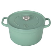 The Pioneer Woman 5 Quart Enameled Cast Iron Dutch Oven with Side Handles, Green