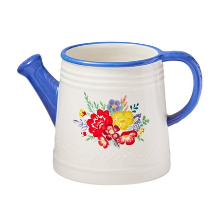 The Pioneer Woman 6-Inch Blue & White Watering Can Ceramic Planter