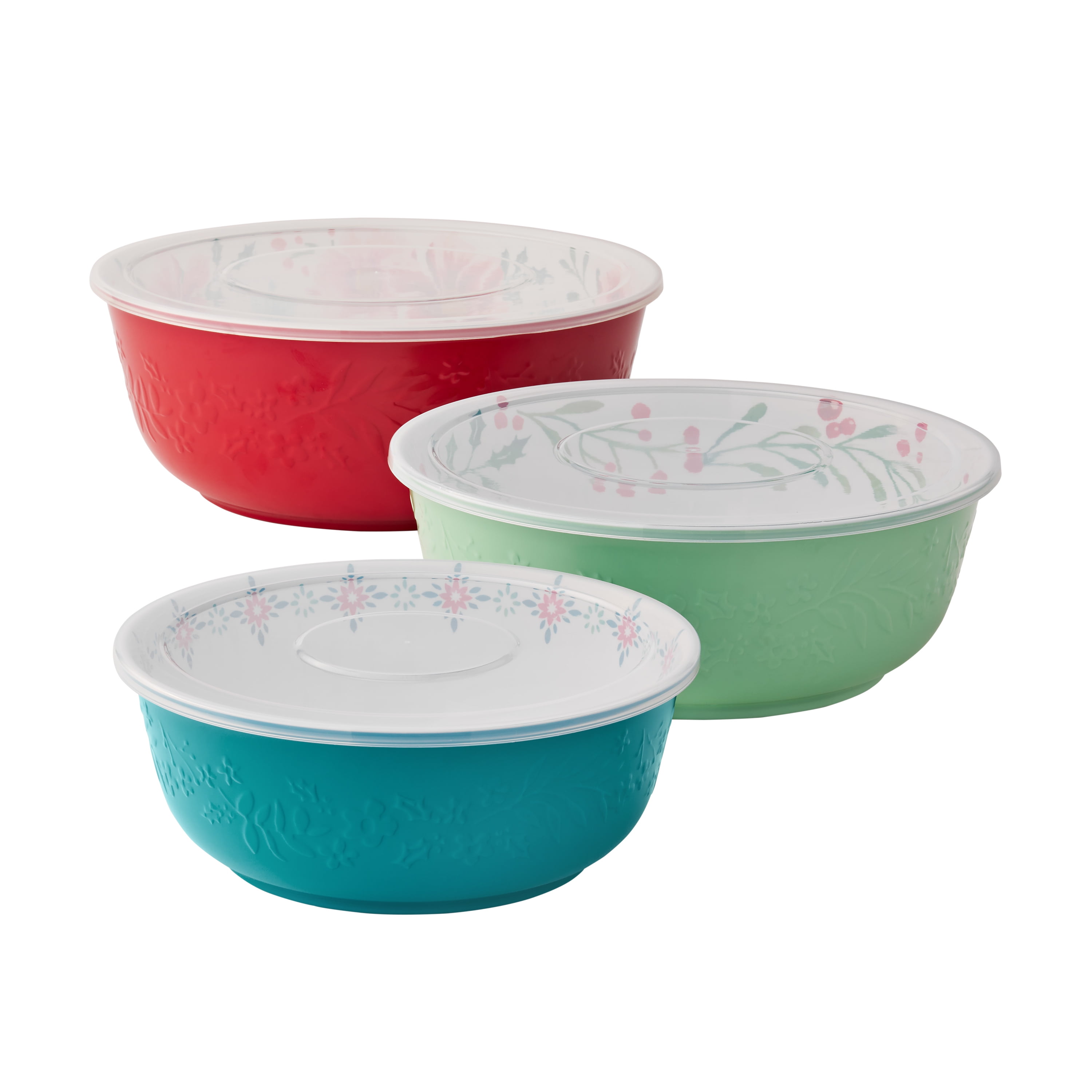 The Pioneer Woman 6-Piece Merry Meadows Melamine Serveware Bowl Set, Multi-color