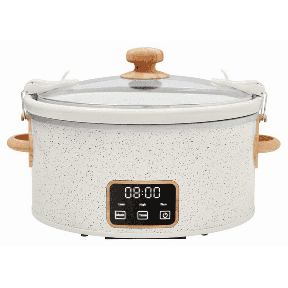 The Pioneer Woman 6 Qt Digital Slow Cooker with Locking Lid, Linen Speckle