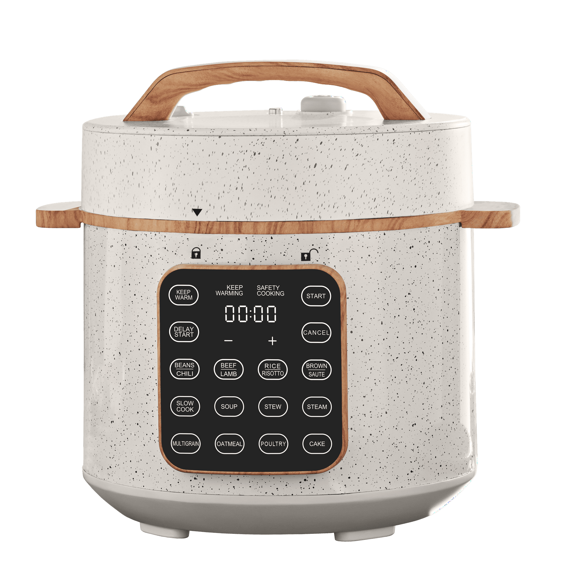The Pioneer Woman 6 Qt Pressure Cooker with Touch Control Display, Linen Speckle, New