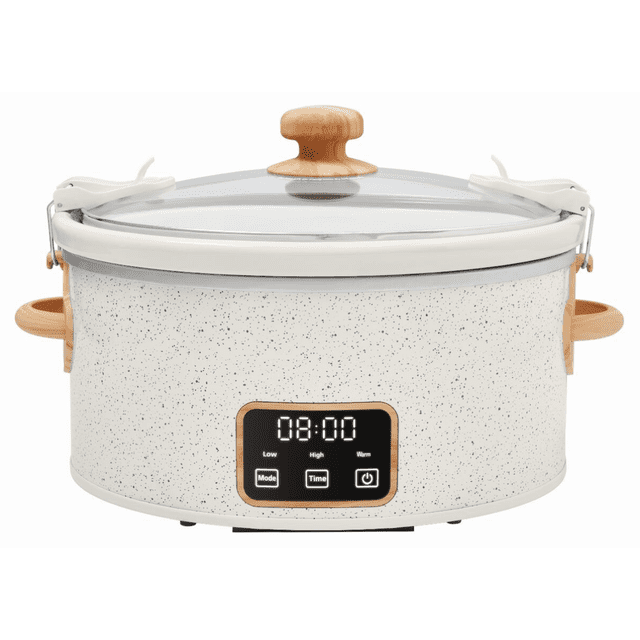 The Pioneer Woman 6-Quart Linen Speckle Slow Cooker