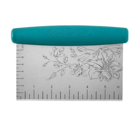 The Pioneer Woman 6" Stainless Steel Bench Scraper and Dough Cutter, Silver/Teal