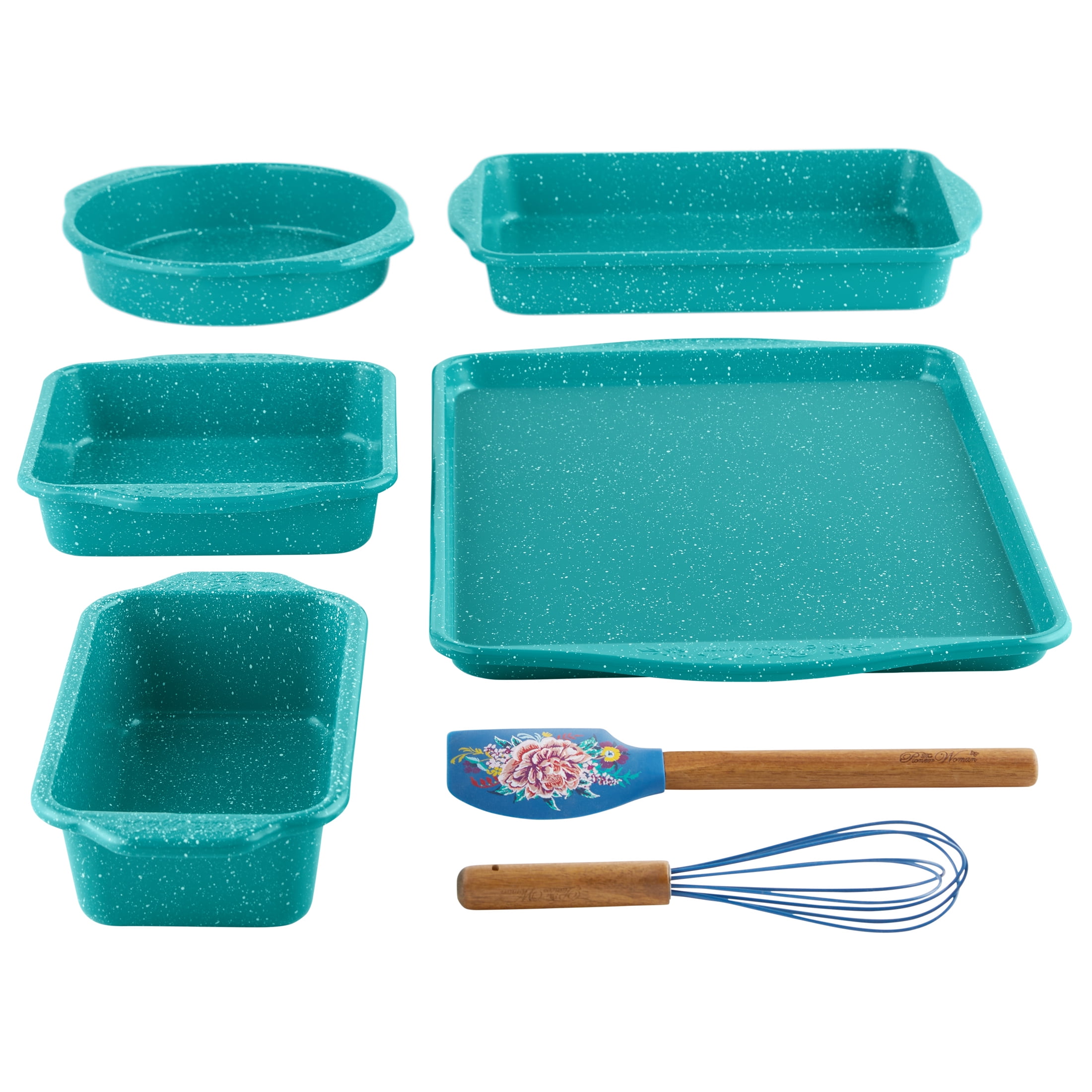 The Pioneer Woman 7-Piece Nonstick Aluminum Bakeware Set, Teal Speckle - Walmart.com