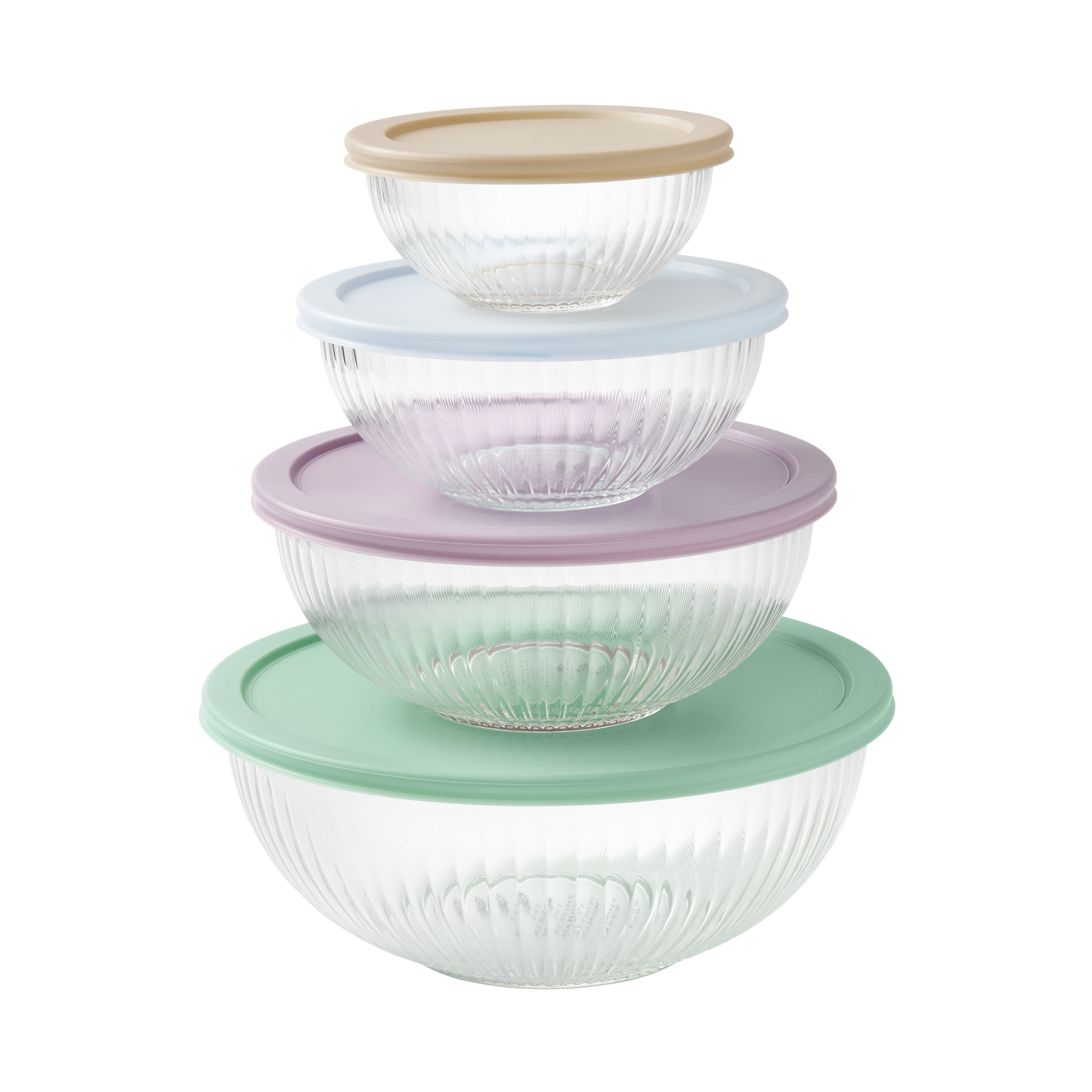The Pioneer Woman 8-Piece Glass Mixing Bowl Set - Walmart.com