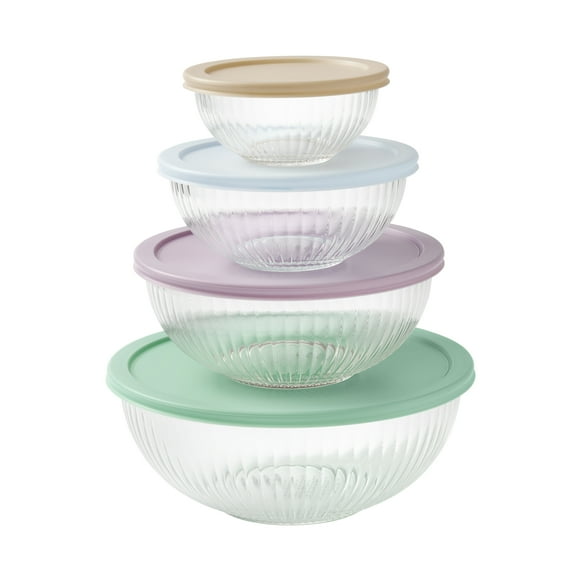 The Pioneer Woman 8-Piece Glass Mixing Bowl Set