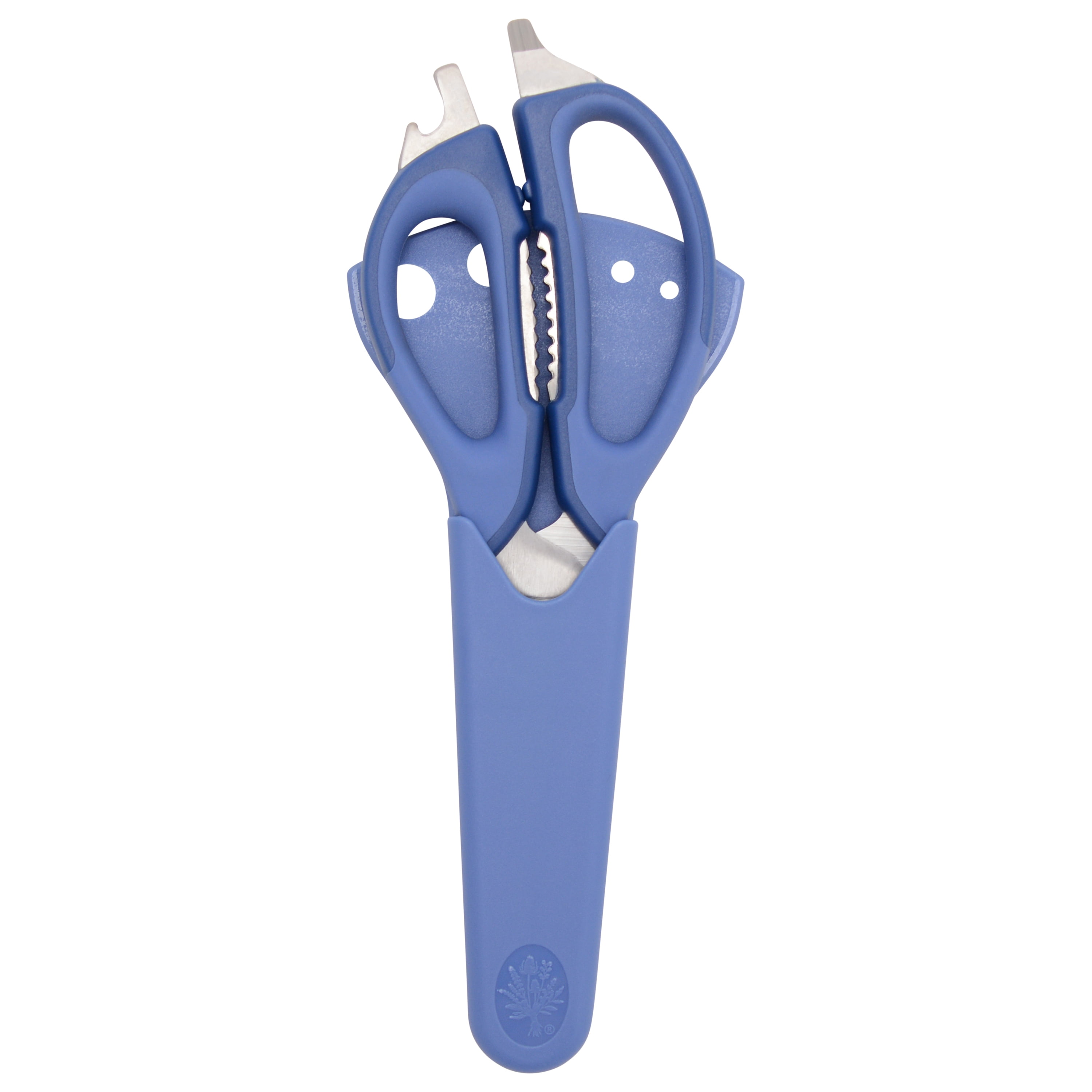The Pioneer Woman 8-in-1 Stainless Steel Serrated Chef Kitchen Shears, Blue