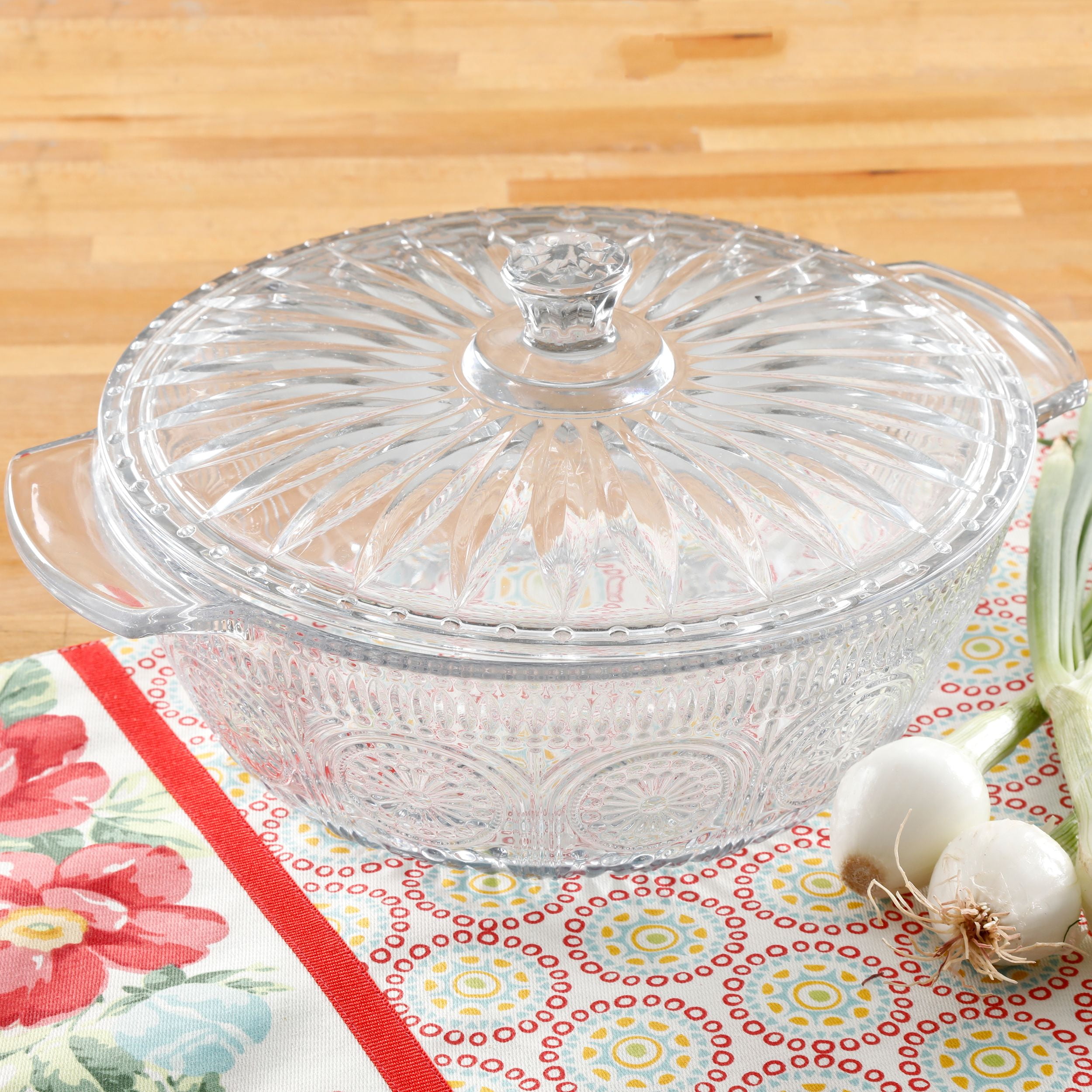 Pioneer Woman Clear Glass 2qt. Casserole Baking Dish 8 x 8 x 2.5 with Lid