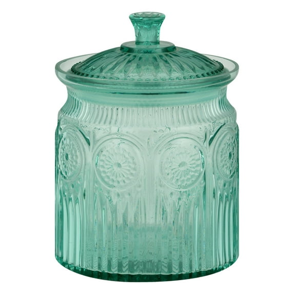 The Pioneer Woman Adeline Glass Cookie Jar, Turquoise