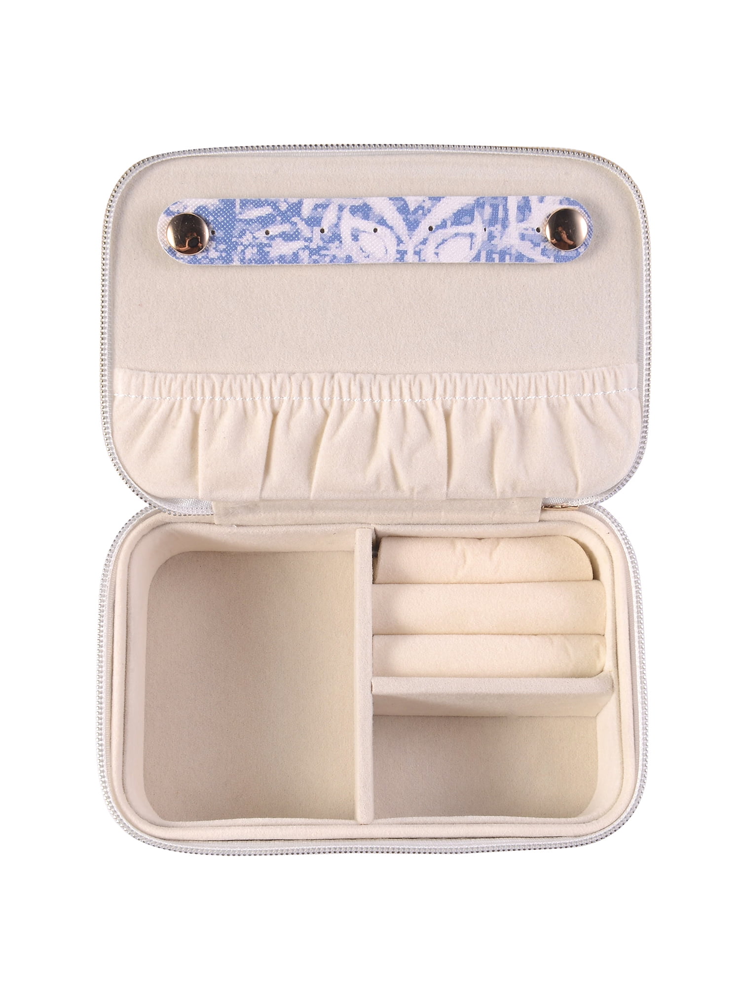 The Pioneer Woman Faux Leather Blue Floral Zippered Jewelry Organizer Case, Women's - Walmart.com