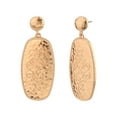 thumbnail image 1 of The Pioneer Woman Adult Female Metal Gold-Tone Hammered Rectangular Etched Fish-Hook Drop Earring, 1 of 3