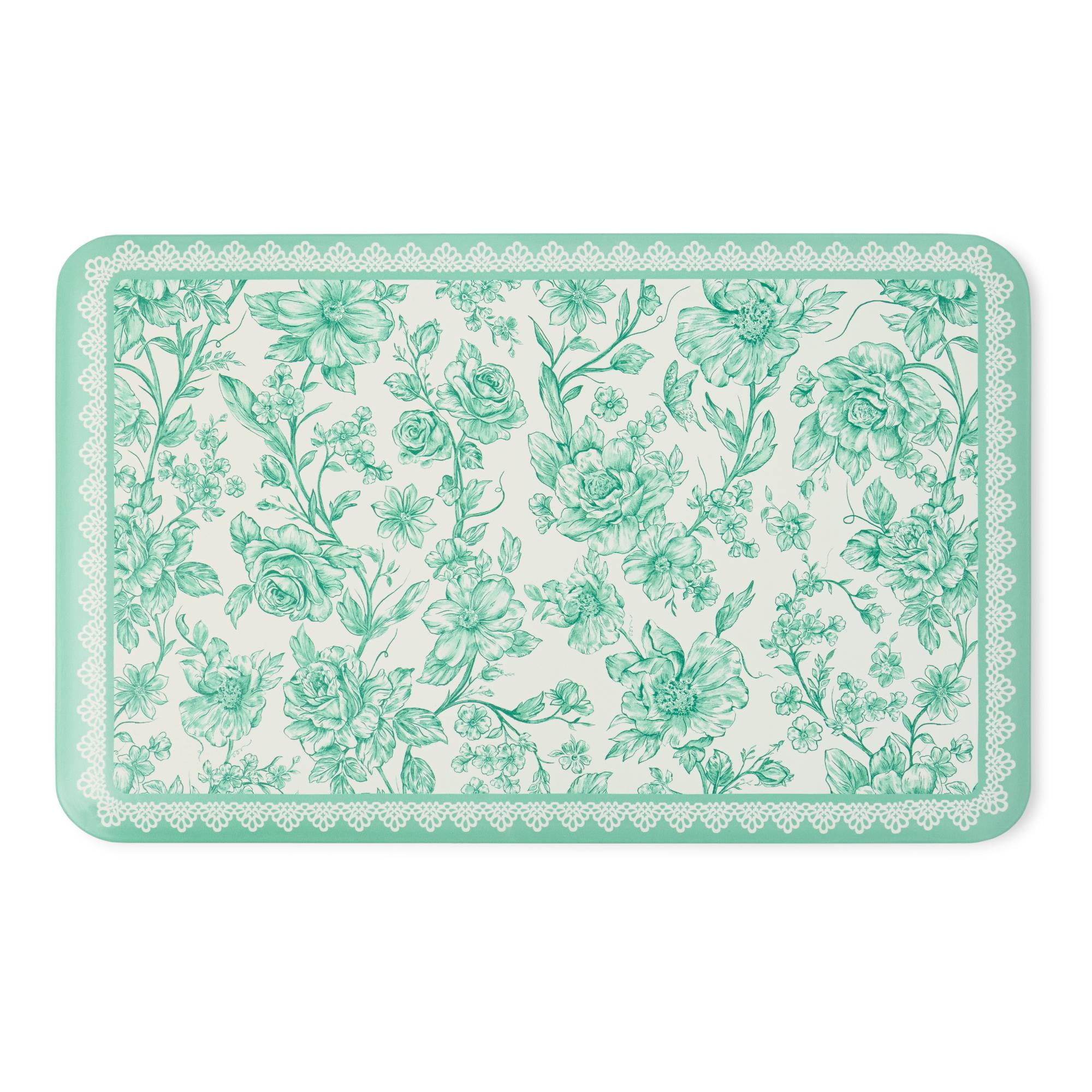 The Pioneer Woman Agatha Comfort Kitchen Mat, Green, 20" x 30"