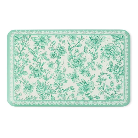 The Pioneer Woman Agatha Comfort Kitchen Mat, Green, 20" x 30"