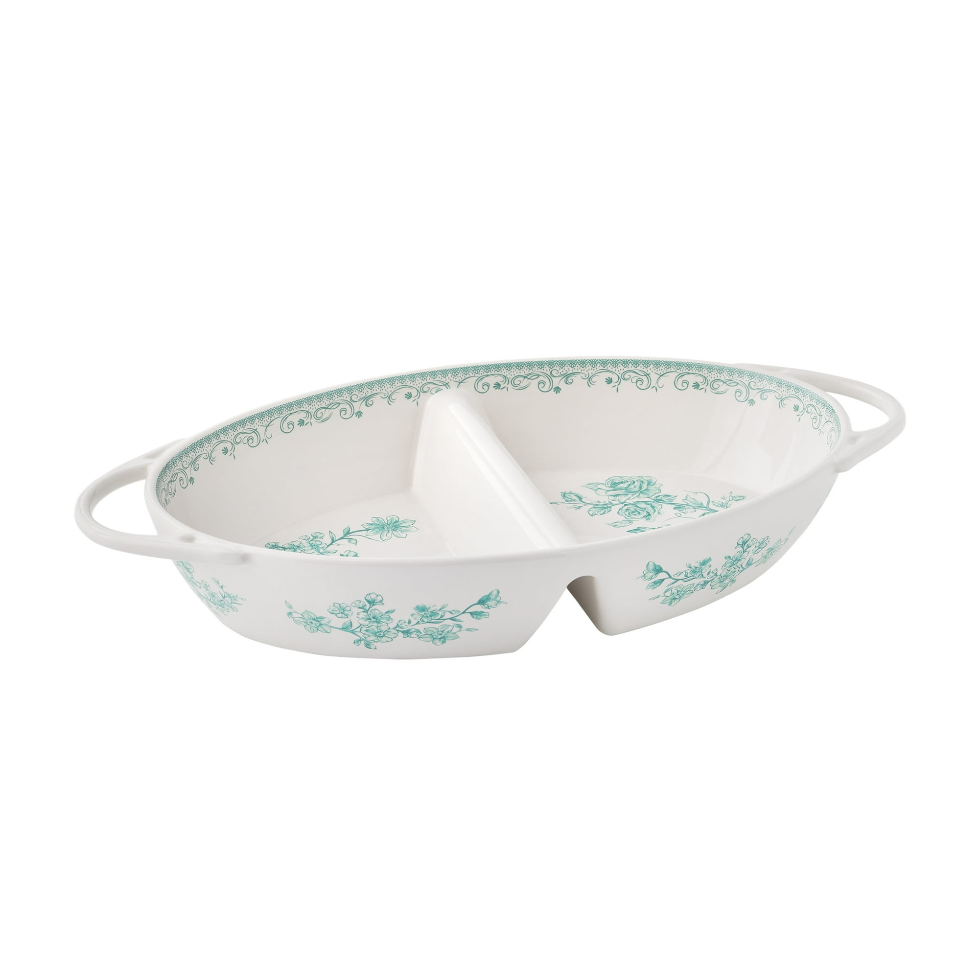 The Pioneer Woman Agatha Stoneware Divided Server, Green