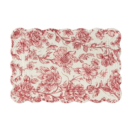 The Pioneer Woman Agatha Quilted Fabric Placemat, Red, 14"W x 20"L
