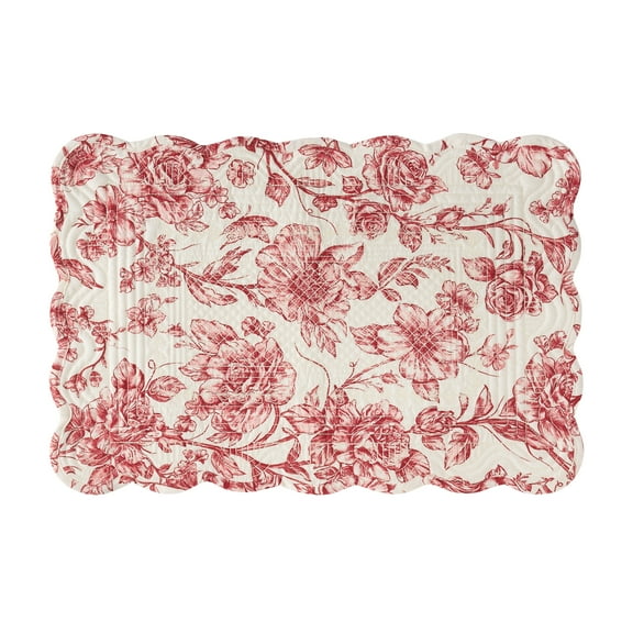 The Pioneer Woman Agatha Quilted Fabric Placemat, Red, 14"W x 20"L