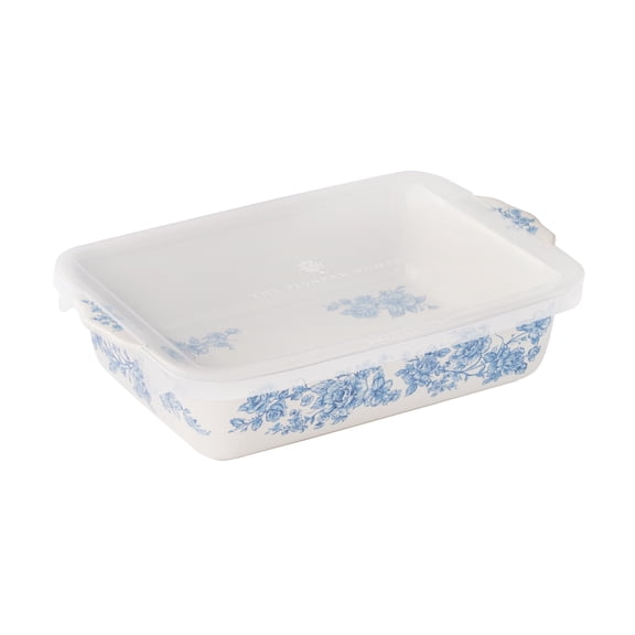 The Pioneer Woman Agatha Small Rectangular Baker with Lid, 7 in x 11 in